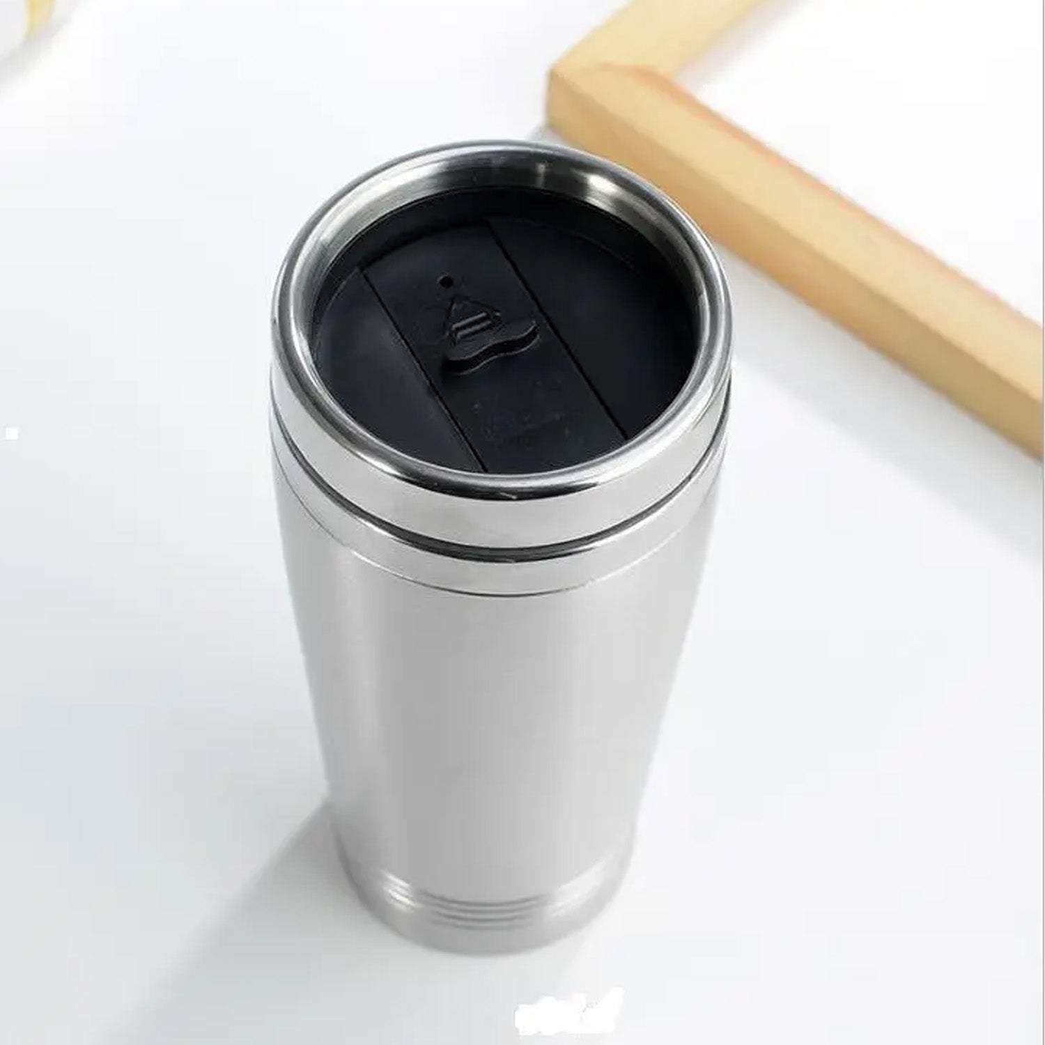 Stainless Steel Coffee Mug (1 Pc / With lid & Handle) - Shivani Jaswal Stainless Steel Coffee Mug (1 Pc / With lid & Handle)