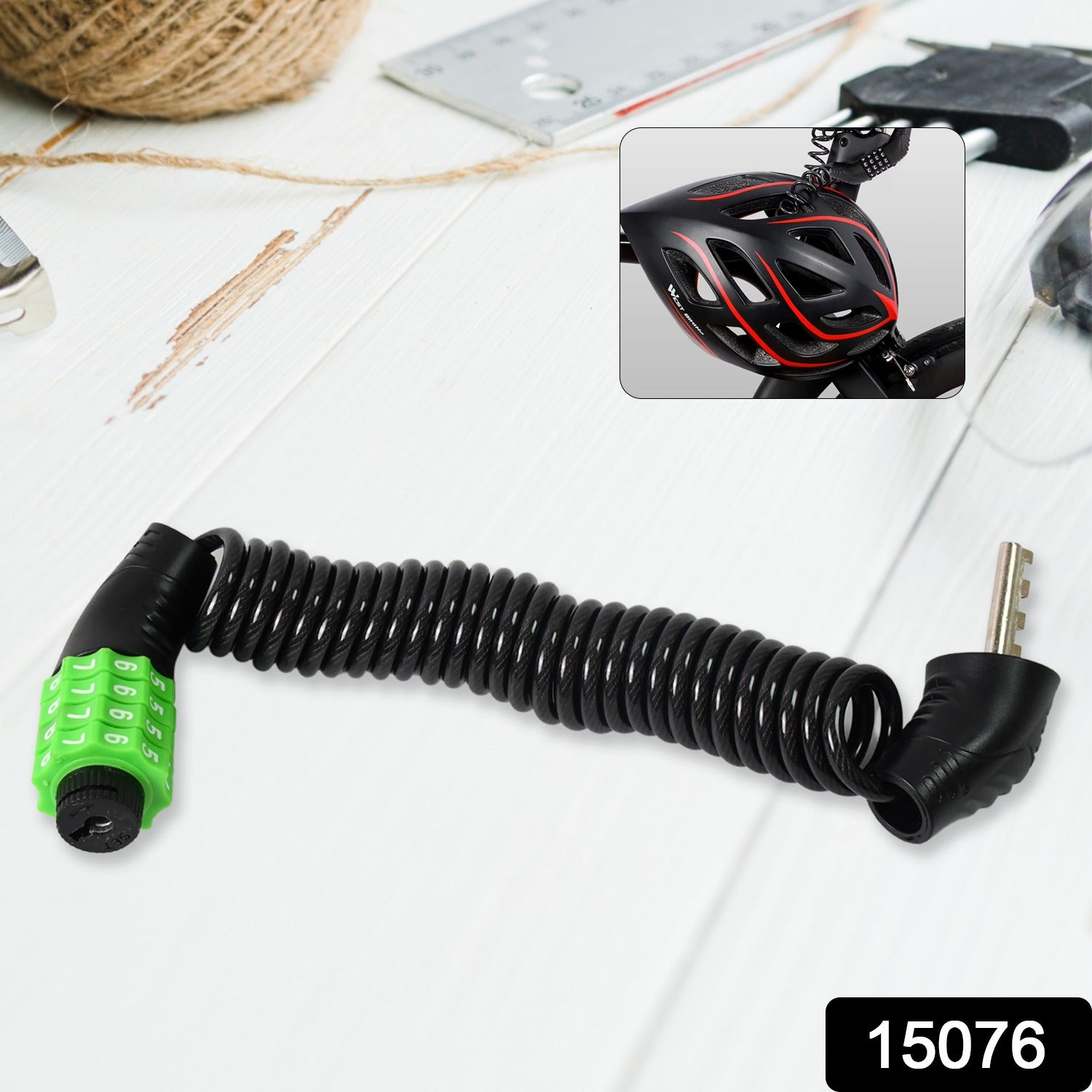 Spiral Cable Lock | 4-Digit Combination Code | Bicycle Security Lock (1 Pc) - Shivani Jaswal Spiral Cable Lock | 4-Digit Combination Code | Bicycle Security Lock (1 Pc)