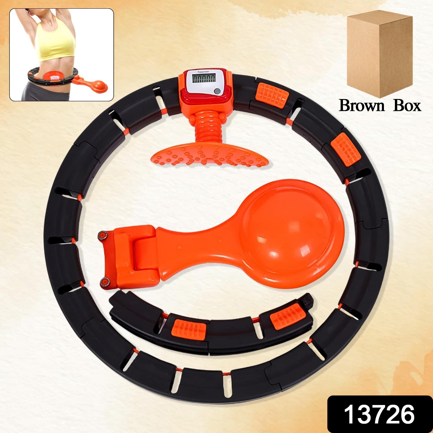 Smart Fitness Hula Hoops with Spinning Ball and Intelligent Counter (1 Pc / With Brown Box) - Shivani Jaswal Smart Fitness Hula Hoops with Spinning Ball and Intelligent Counter (1 Pc / With Brown Box)