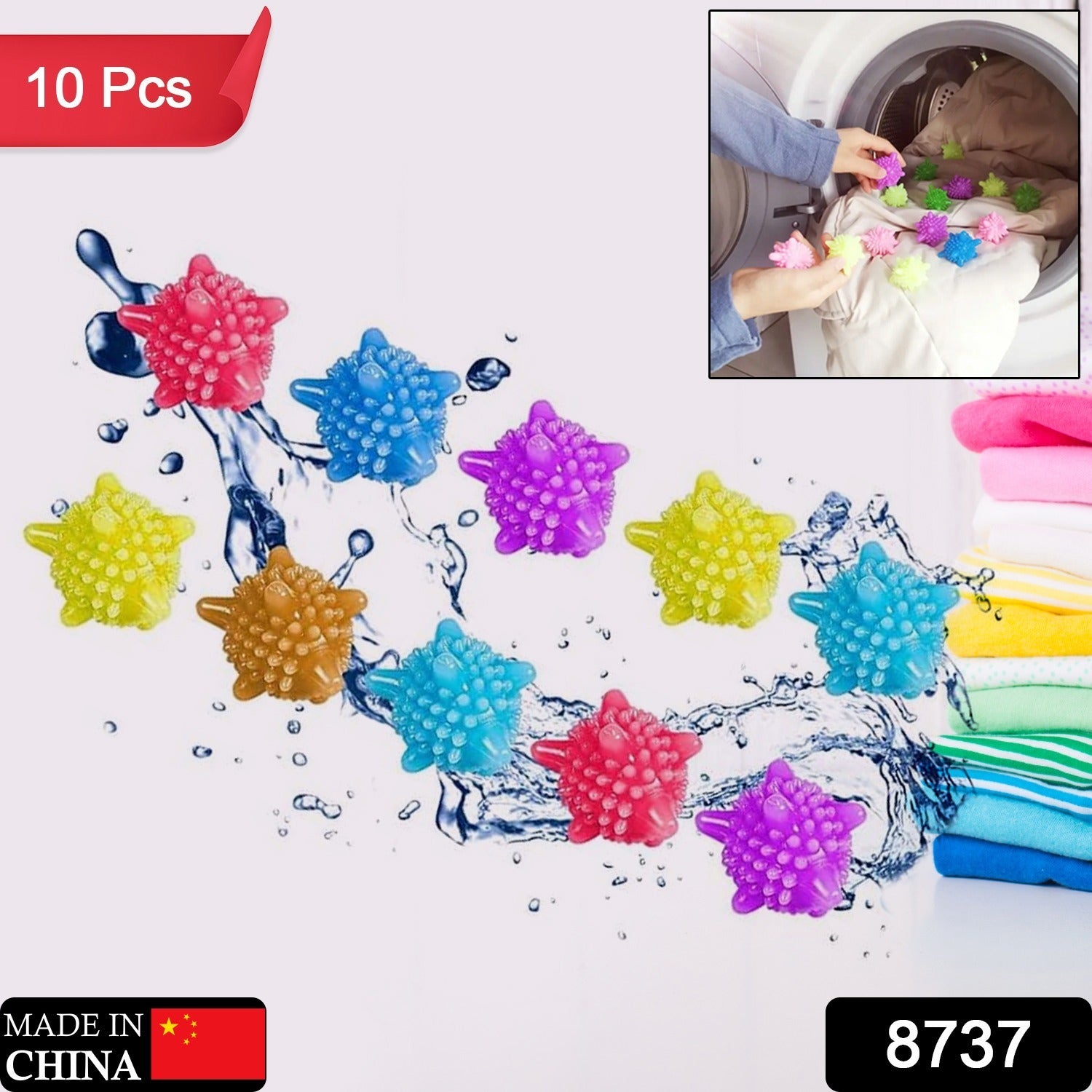 Soft Star Laundry Dryer Balls – 10-Piece Multi-Color Clothes Softener - Shivani Jaswal Soft Star Laundry Dryer Balls – 10-Piece Multi-Color Clothes Softener