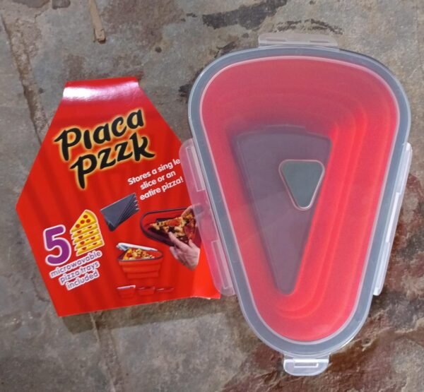 Reusable Expandable Pizza Storage Container with 5 Microwavable Trays â€“ Adjustable for Home & Outdoor Use