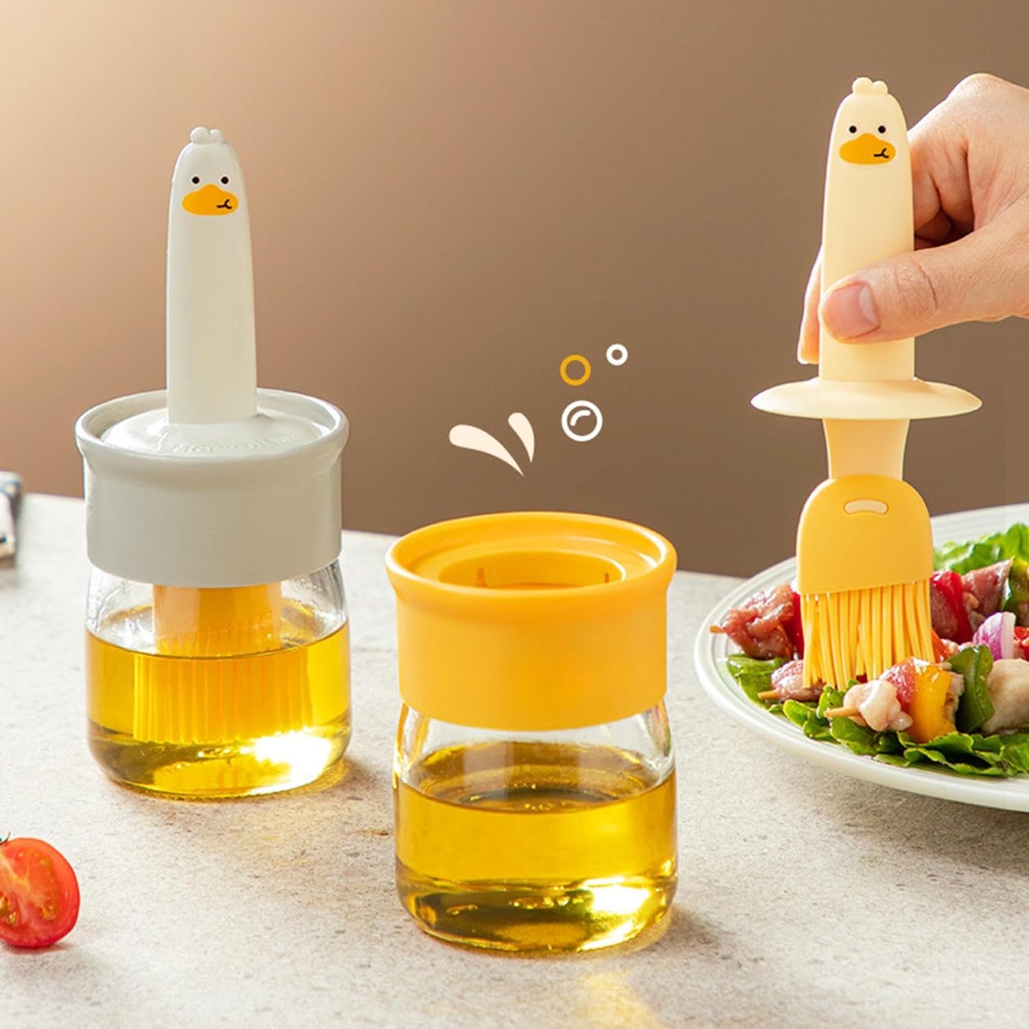 2 in 1 Oil Dispenser Bottle with Silicone Basting Brush (1 Set) - Shivani Jaswal 2 in 1 Oil Dispenser Bottle with Silicone Basting Brush (1 Set)