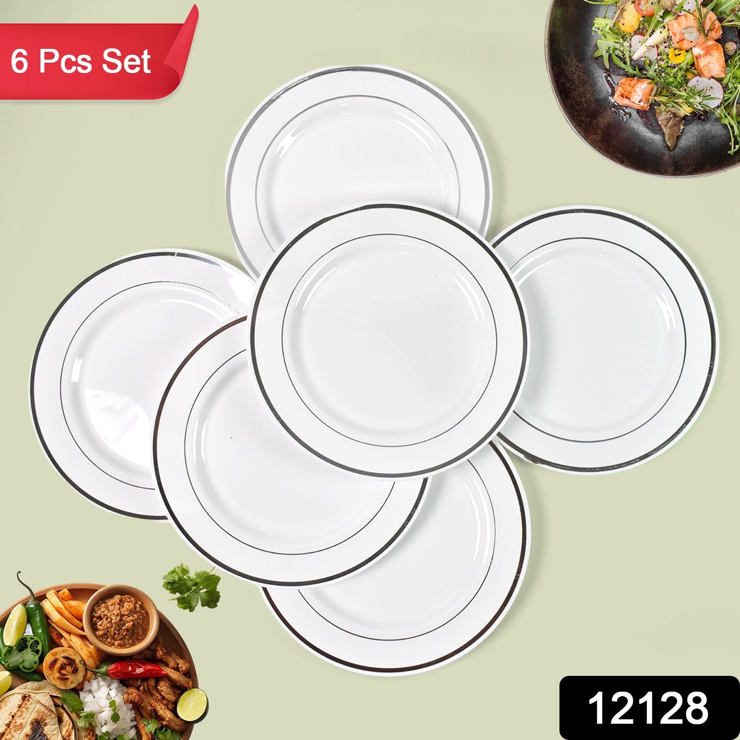 Round Plastic Dinner Plates Wedding Birthday Party Tableware Supplies (6 Pcs Set) - Shivani Jaswal Round Plastic Dinner Plates Wedding Birthday Party Tableware Supplies (6 Pcs Set)