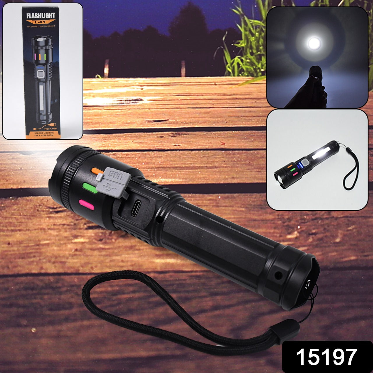 Led Torch High Lumens Fast Charging Flashlight / Torch with Far & Near Zoom (1 Pc) - Shivani Jaswal Led Torch High Lumens Fast Charging Flashlight / Torch with Far & Near Zoom (1 Pc)