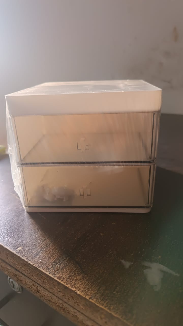 2 Layer 5 Compartment Desk Organizer with Transparent Drawer (1 Pc / 15×13×11 Cm) - Shivani Jaswal 2 Layer 5 Compartment Desk Organizer with Transparent Drawer (1 Pc / 15×13×11 Cm)
