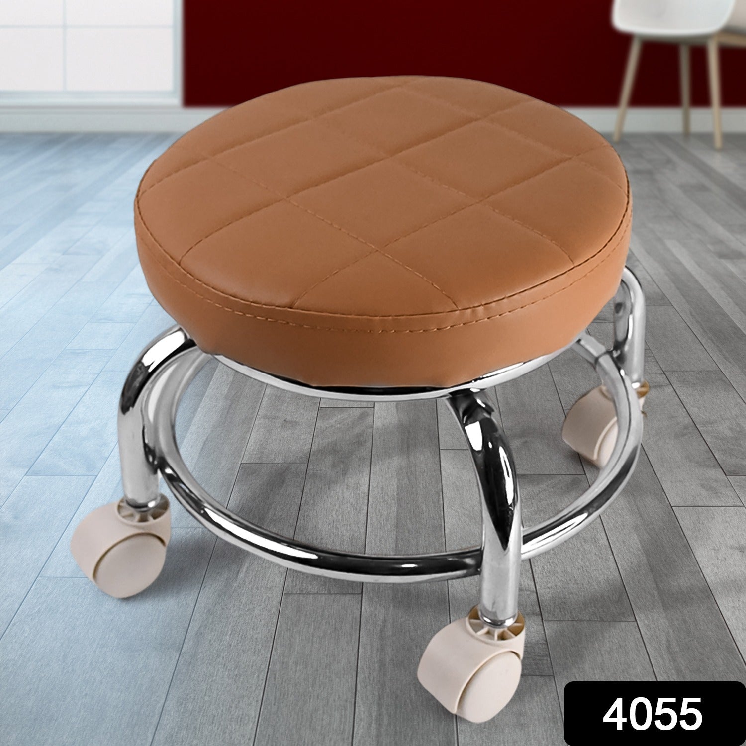 Heavy Duty Steel Base Round Rolling Stool with Wheels Pedicure Stool (1 pc) - Shivani Jaswal Heavy Duty Steel Base Round Rolling Stool with Wheels Pedicure Stool (1 pc)