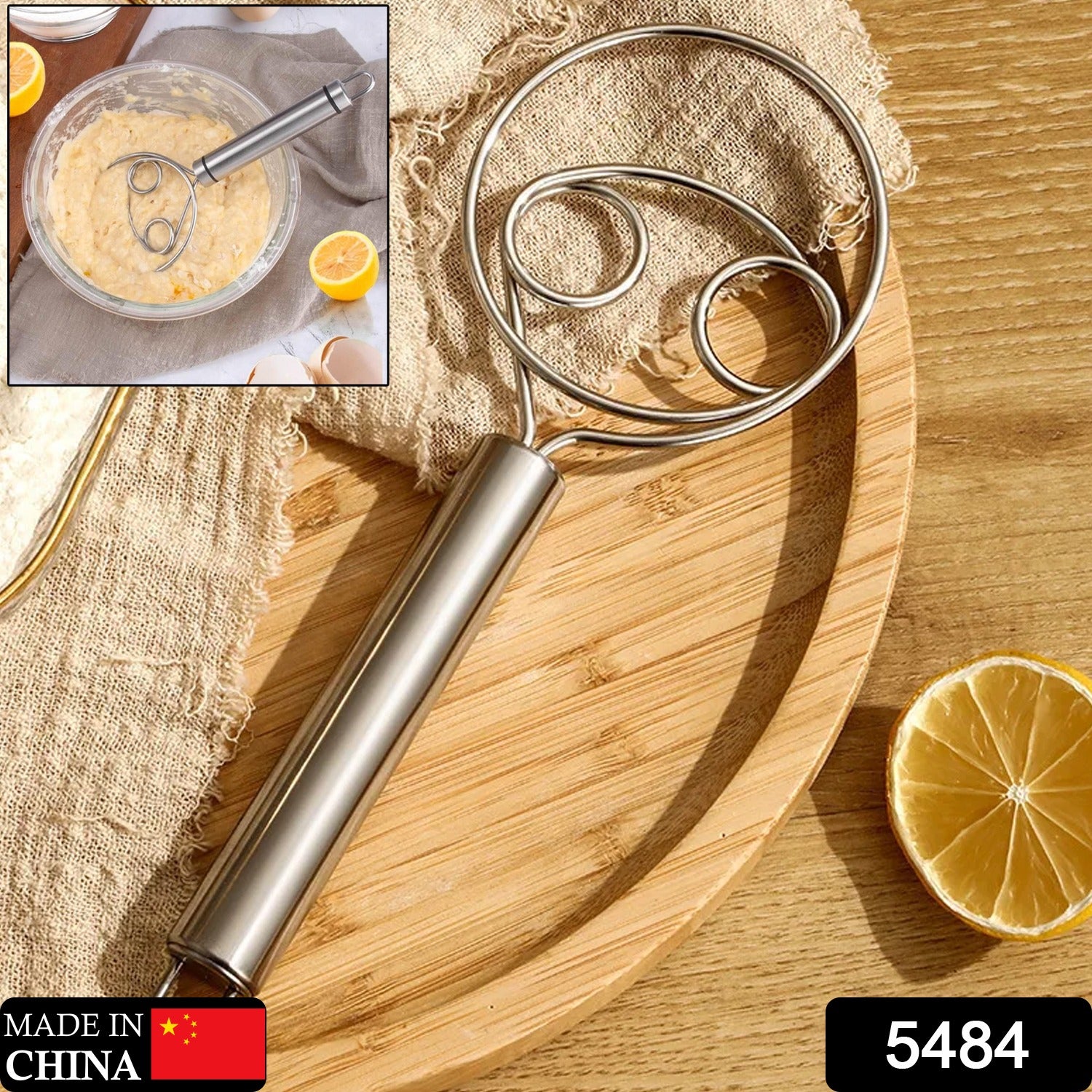 Dough Whisk, Premium Stainless Steel Dutch Whisk, Dough Hand Mixer Artisan Blender For Egg, Bread, Cake, Pastry, Pizza Dough - Perfect Baking Tools, Whisking, Tirring Kitchen Tools (1 Pc) - Shivani Jaswal Dough Whisk, Premium Stainless Steel Dutch Whisk, Dough Hand Mixer Artisan Blender For Egg, Bread, Cake, Pastry, Pizza Dough - Perfect Baking Tools, Whisking, Tirring Kitchen Tools (1 Pc)