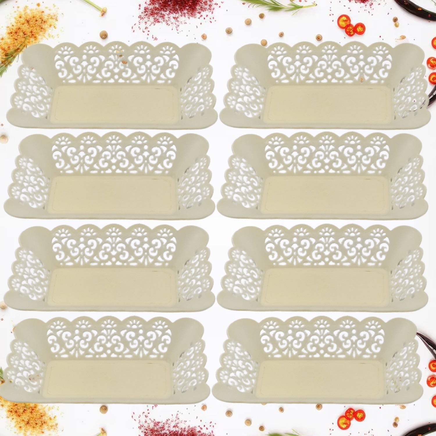 Rectangle Plastic Dinner Plate Snacks / Breakfast, Restaurant Serving Trays Home School Coffee Hotel Kitchen Office (8 Pcs Set) - Shivani Jaswal Rectangle Plastic Dinner Plate Snacks / Breakfast, Restaurant Serving Trays Home School Coffee Hotel Kitchen Office (8 Pcs Set)