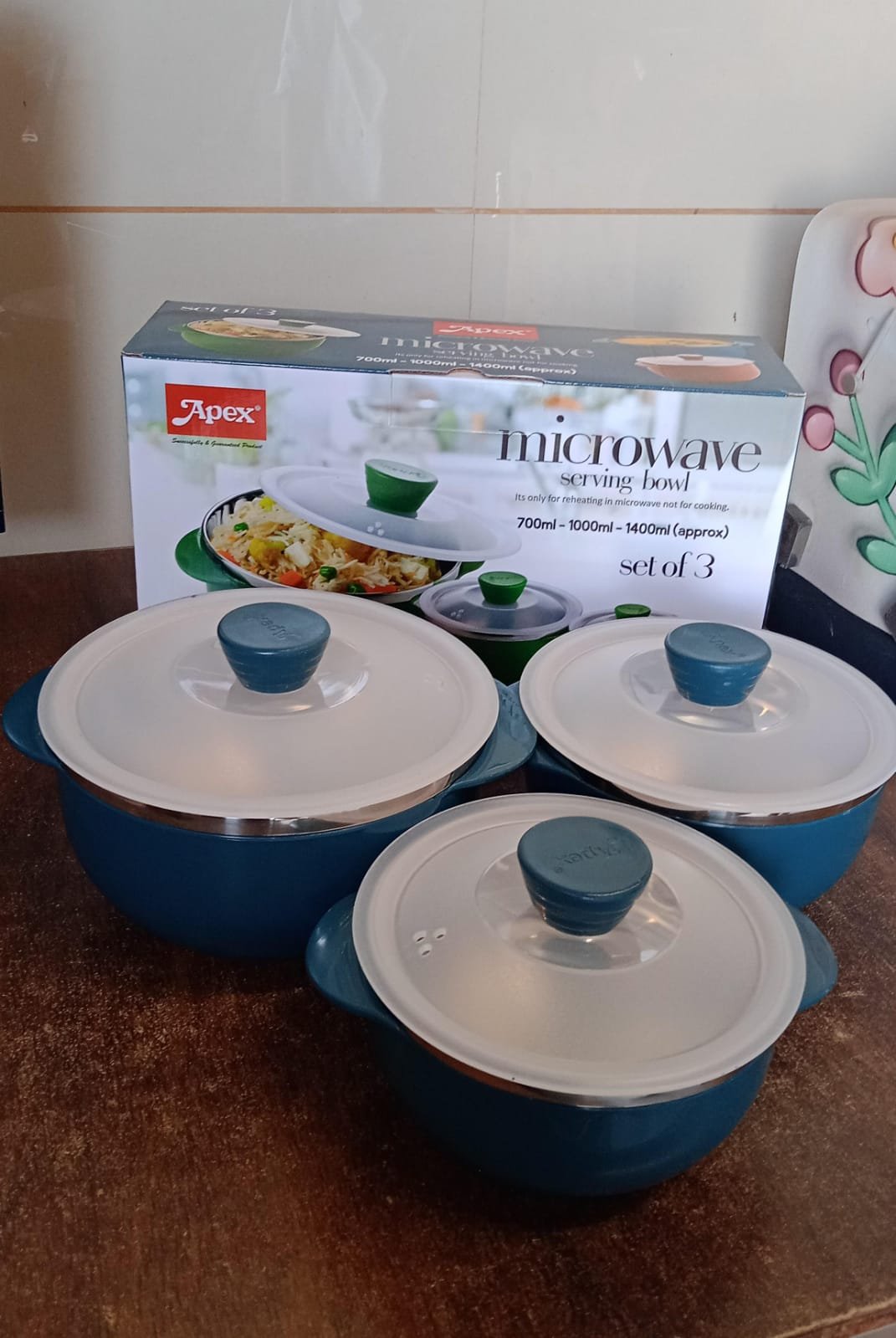 Apex Microwave-Safe Serving Bowl 3 Pcs Set (700ml, 1000ml, 1400ml) - Shivani Jaswal Apex Microwave-Safe Serving Bowl 3 Pcs Set (700ml, 1000ml, 1400ml)