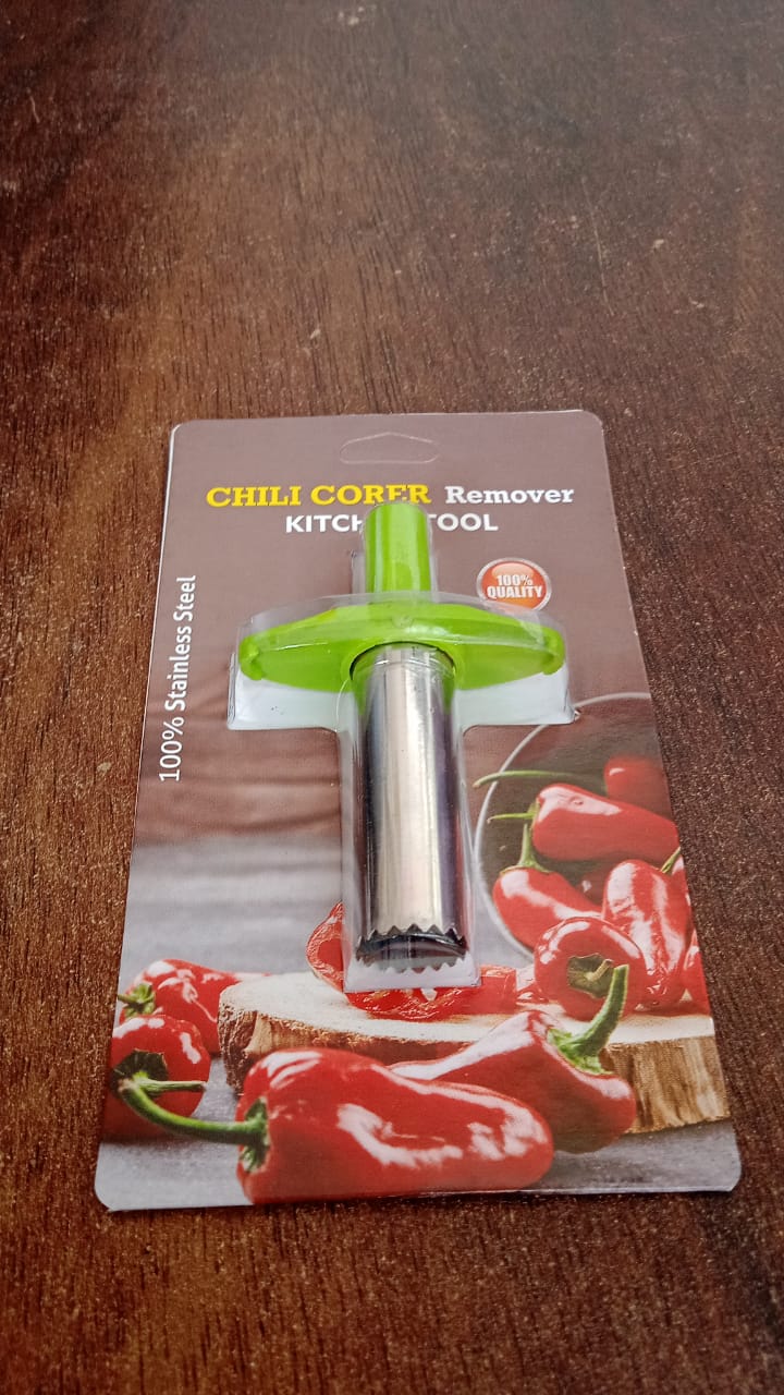 Small Stainless Steel Chili Corer Remover Kitchen Tool (1 Pc) - Shivani Jaswal Small Stainless Steel Chili Corer Remover Kitchen Tool (1 Pc)