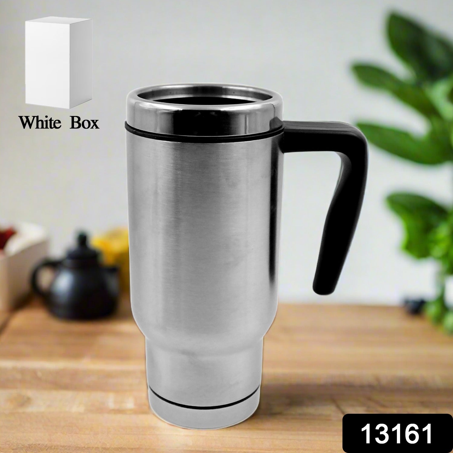 Stainless Steel Coffee Mug (1 Pc / With lid & Handle) - Shivani Jaswal Stainless Steel Coffee Mug (1 Pc / With lid & Handle)