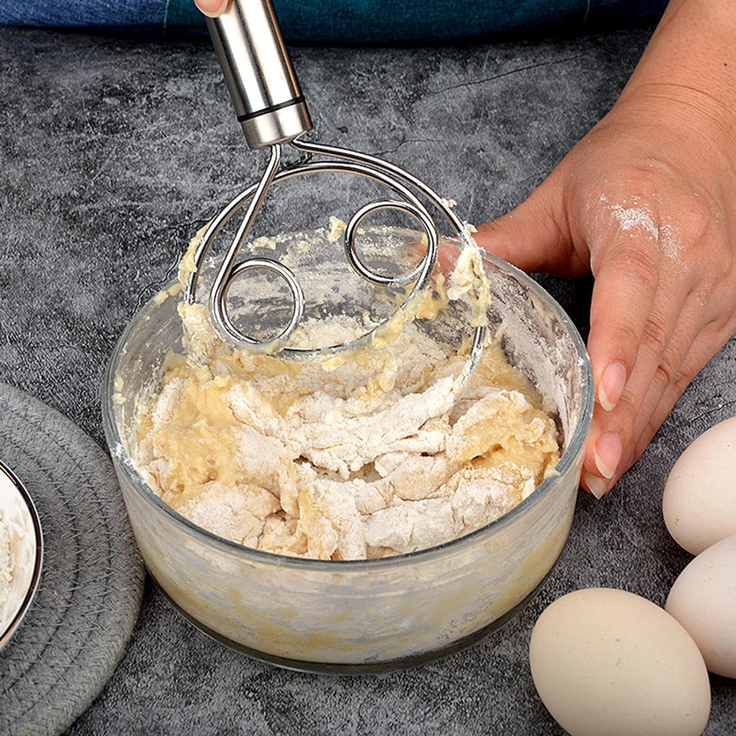 Dough Whisk, Premium Stainless Steel Dutch Whisk, Dough Hand Mixer Artisan Blender For Egg, Bread, Cake, Pastry, Pizza Dough - Perfect Baking Tools, Whisking, Tirring Kitchen Tools (1 Pc) - Shivani Jaswal Dough Whisk, Premium Stainless Steel Dutch Whisk, Dough Hand Mixer Artisan Blender For Egg, Bread, Cake, Pastry, Pizza Dough - Perfect Baking Tools, Whisking, Tirring Kitchen Tools (1 Pc)