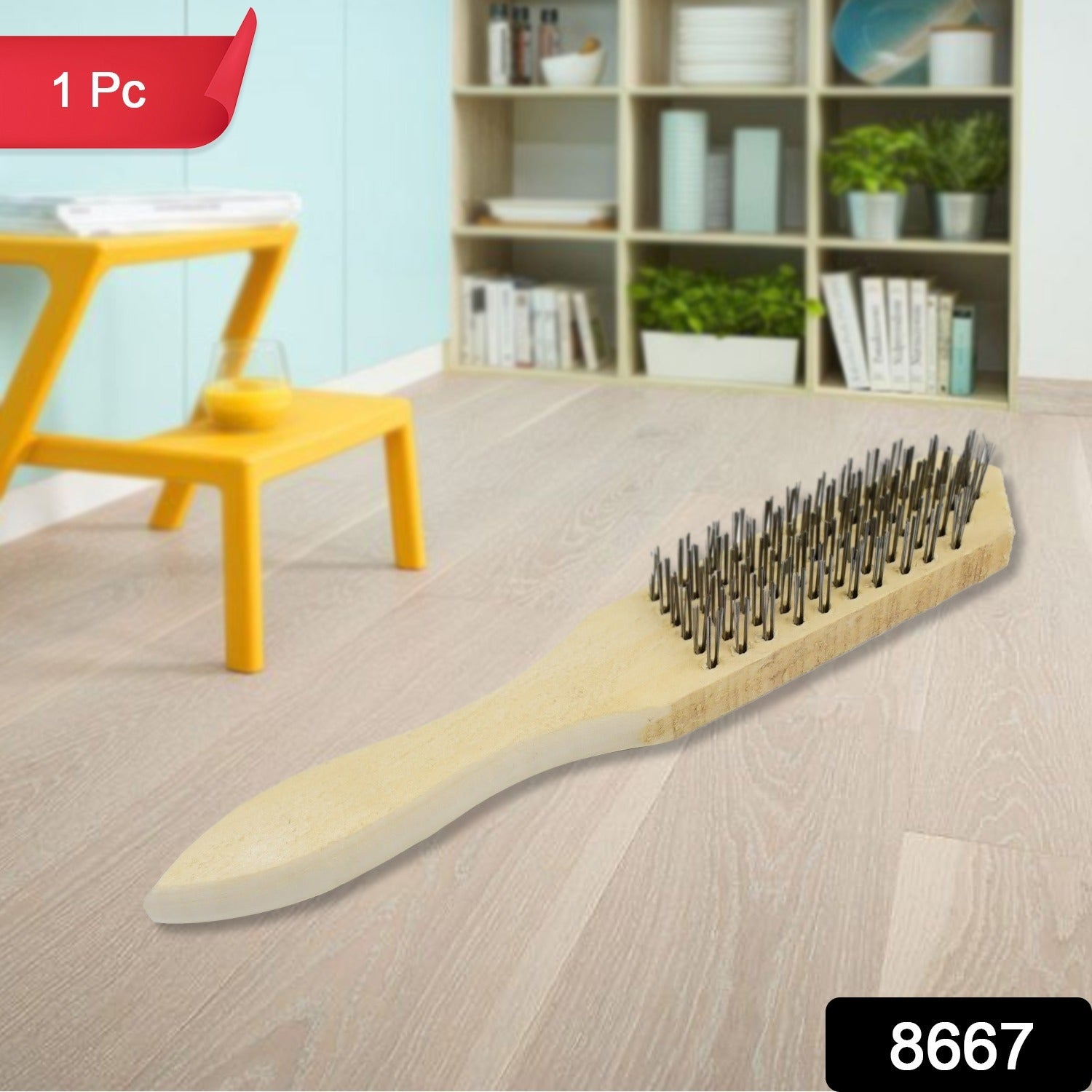 Wooden Handle Steel Wire Brush (1 Pc) - Shivani Jaswal Wooden Handle Steel Wire Brush (1 Pc)