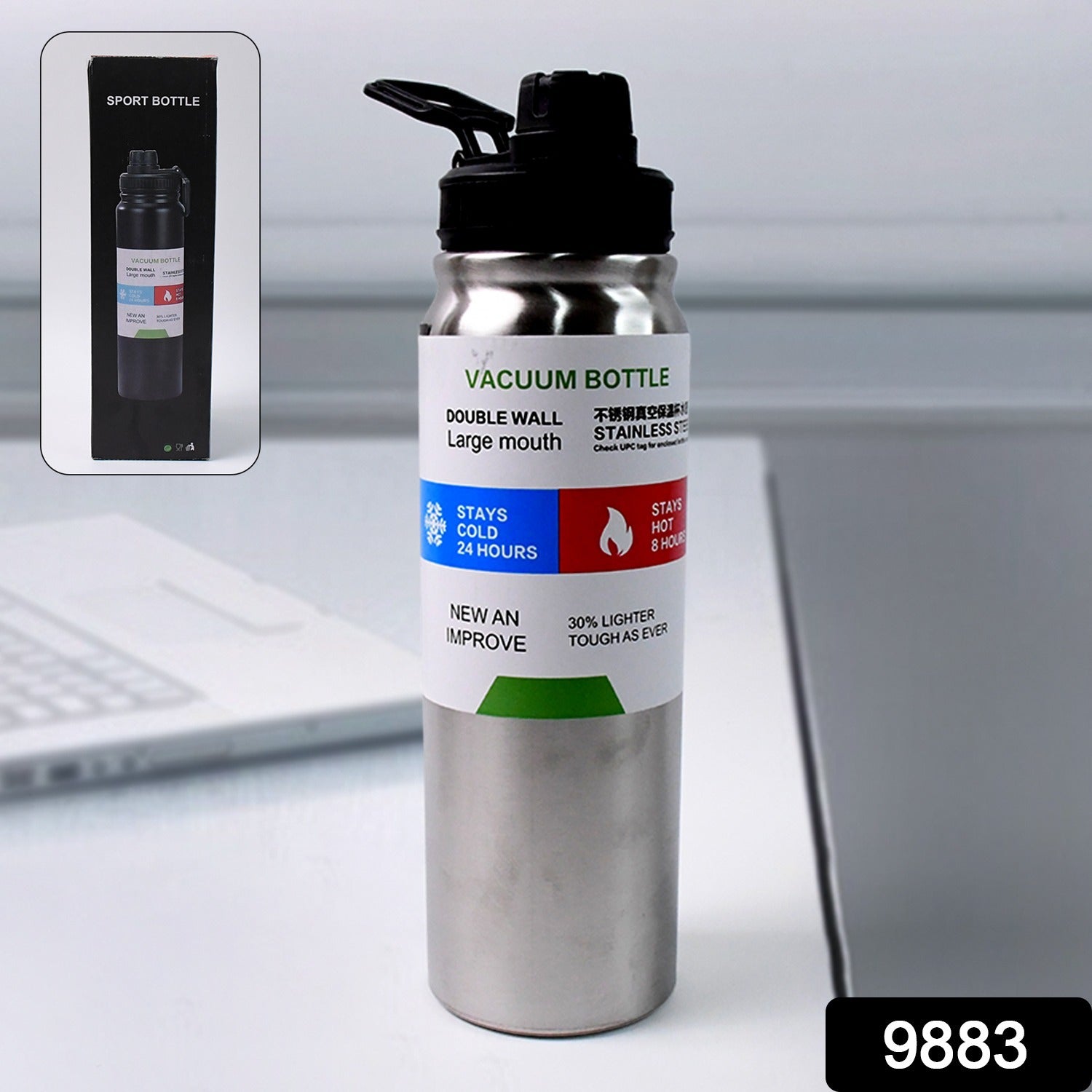 Stainless Steel Double Wall Vacuum-Insulated Drink Water Bottle (800 ML) - Shivani Jaswal Stainless Steel Double Wall Vacuum-Insulated Drink Water Bottle (800 ML)