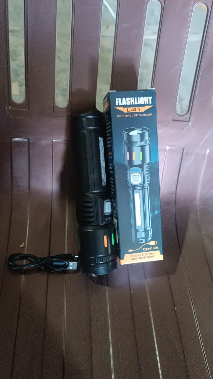 Led Torch High Lumens Fast Charging Flashlight / Torch with Far & Near Zoom (1 Pc) - Shivani Jaswal Led Torch High Lumens Fast Charging Flashlight / Torch with Far & Near Zoom (1 Pc)