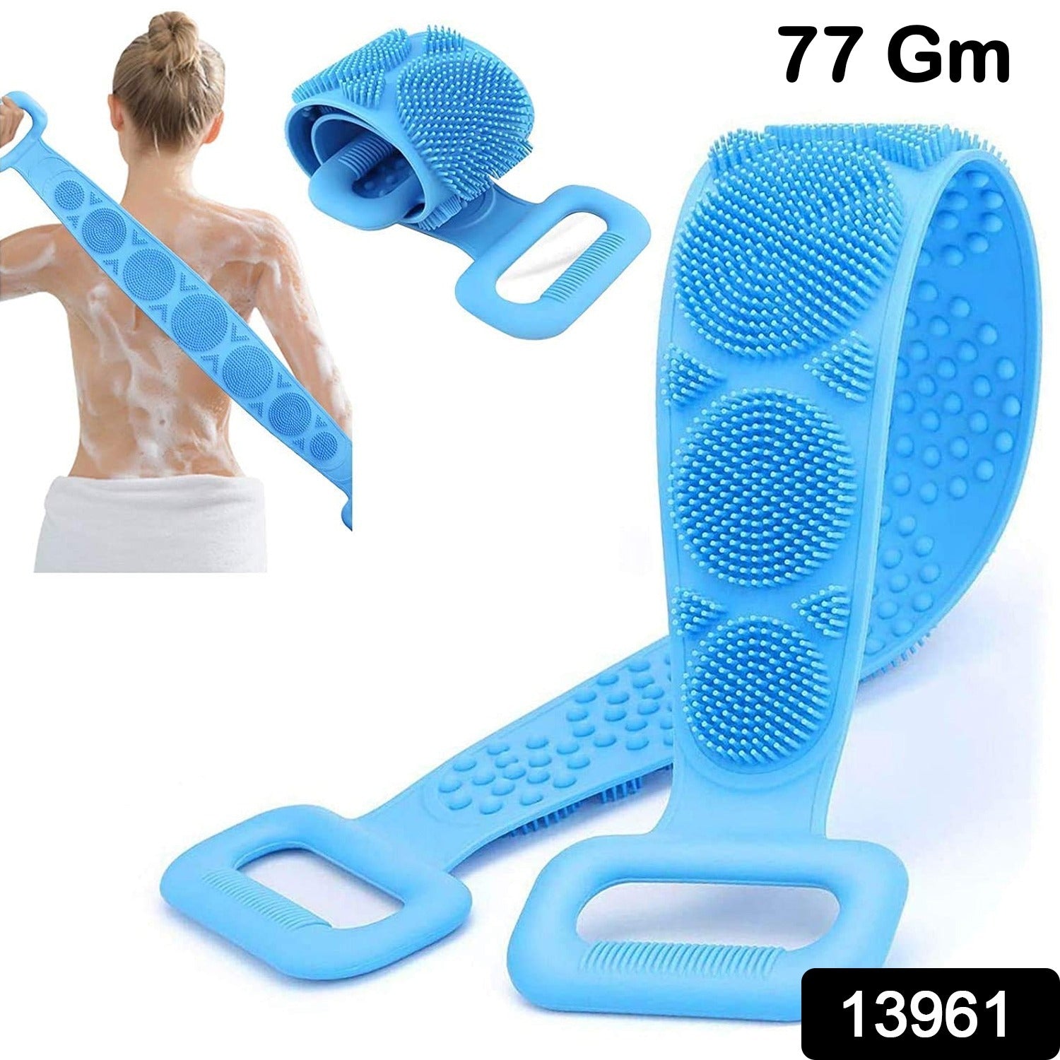 Silicone Body Back Scrubber Double Side Bathing Brush for Skin Deep Cleaning Massage, Dead Skin Removal (77 Gm | Small Size / 1pc) - Shivani Jaswal Silicone Body Back Scrubber Double Side Bathing Brush for Skin Deep Cleaning Massage, Dead Skin Removal (77 Gm | Small Size / 1pc)