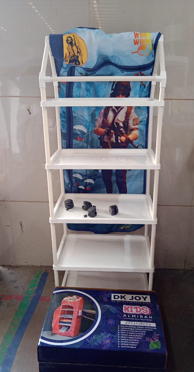 Multi Purpose Foldable Baby Wardrobe / Toy Box 5 Shelves Cartoon Printed - Shivani Jaswal Multi Purpose Foldable Baby Wardrobe / Toy Box 5 Shelves Cartoon Printed