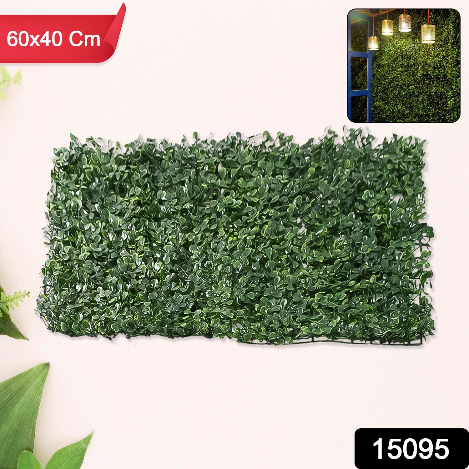 Plastic Wall Artificial Plant Base (60×40 CM / 1 Pc) - Shivani Jaswal Plastic Wall Artificial Plant Base (60×40 CM / 1 Pc)