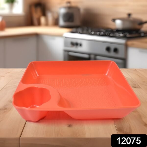 Plastic Plates with Dipping Saucer & Round Dip Part (1 Pc / 18Ã—16 Cm / 1 Pc)