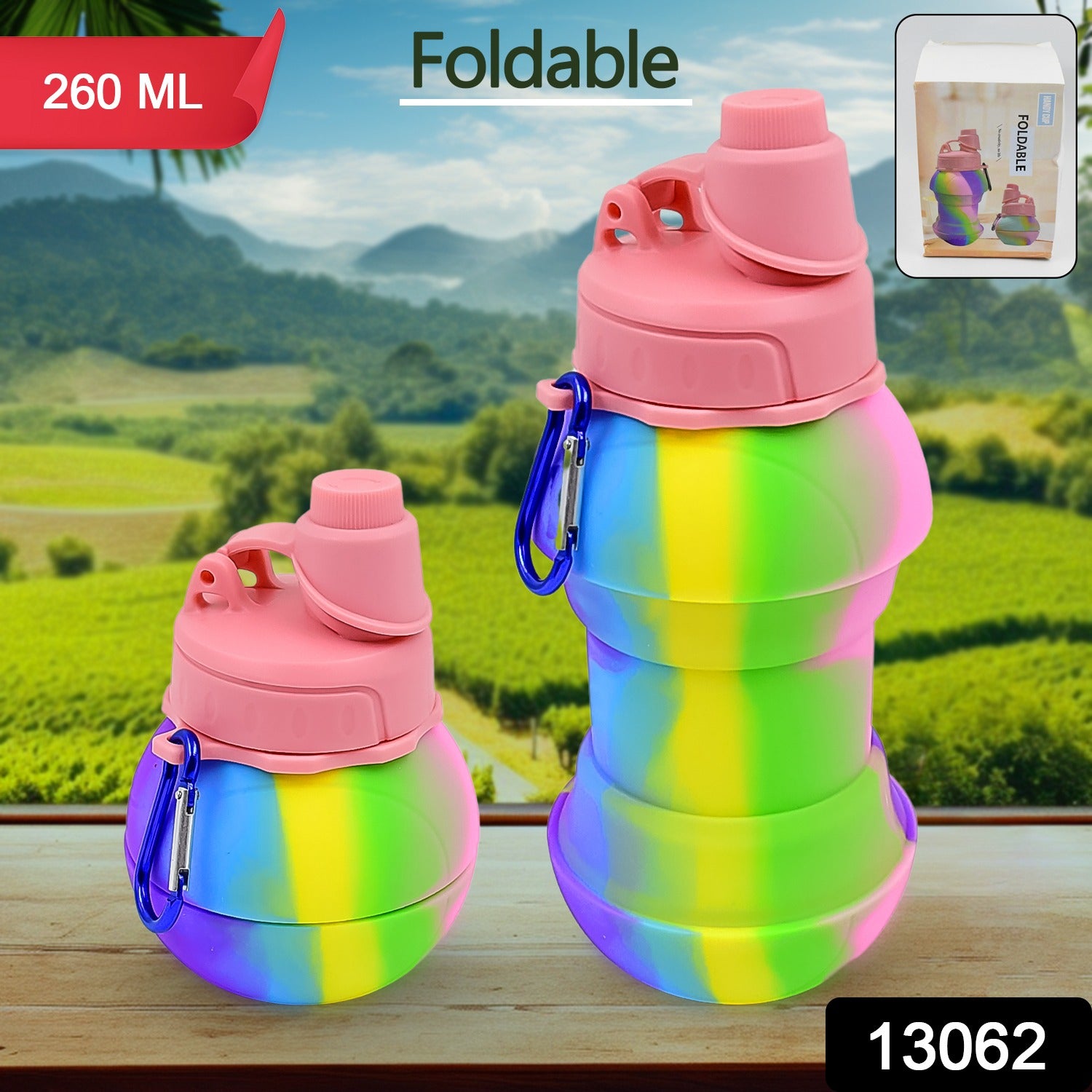 Flexible Collapsible Silicone Sports Water Bottle (260 ML / 20 CM Folding) - Shivani Jaswal Flexible Collapsible Silicone Sports Water Bottle (260 ML / 20 CM Folding)