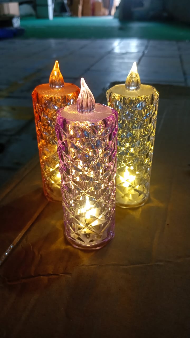 Candles for Home Decoration, Crystal Candlelight (1 Pc / Multicolor) - Shivani Jaswal Candles for Home Decoration, Crystal Candlelight (1 Pc / Multicolor)