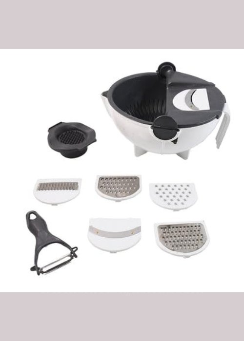 Multifunctional Vegetable Fruits Cutter Shredder with Rotating Drain Basket - Shivani Jaswal Multifunctional Vegetable Fruits Cutter