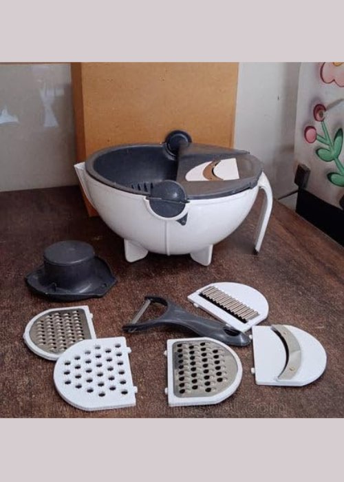 Multifunctional Vegetable Fruits Cutter Shredder with Rotating Drain Basket - Shivani Jaswal Multifunctional Vegetable Fruits Cutter