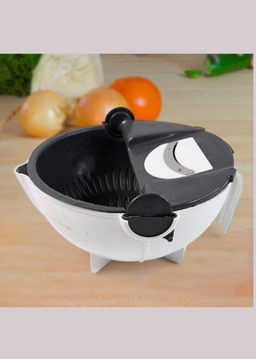 Multifunctional Vegetable Fruits Cutter Shredder with Rotating Drain Basket - Shivani Jaswal Multifunctional Vegetable Fruits Cutter