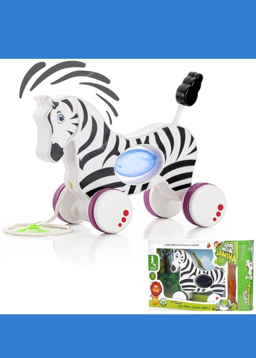 Zebra Pull Along Toy – Early Walking Toy for Babies (18+ Months) - Shivani Jaswal Zebra Pull Along Toy