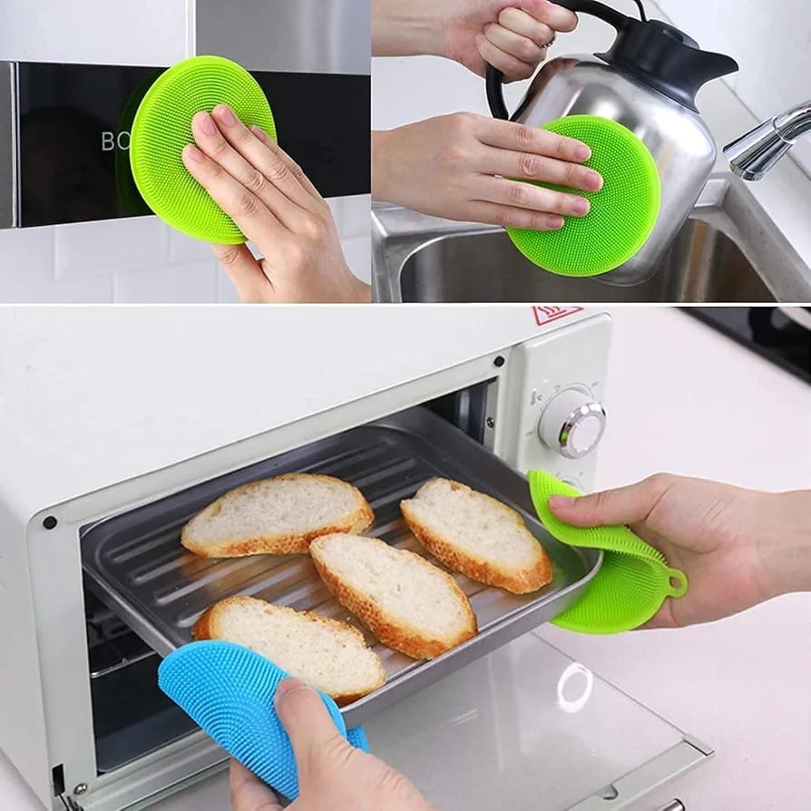 Silicone Sponges – Multipurpose Kitchen Scrub Brush (Set of 2) - Shivani Jaswal Silicone Sponges
