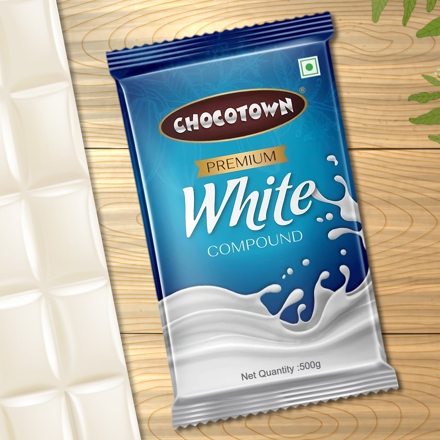 Chocotown Premium White Choco Compound Slab, 500gm - Shivani Jaswal Chocotown Premium White Choco Compound Slab, 500gm