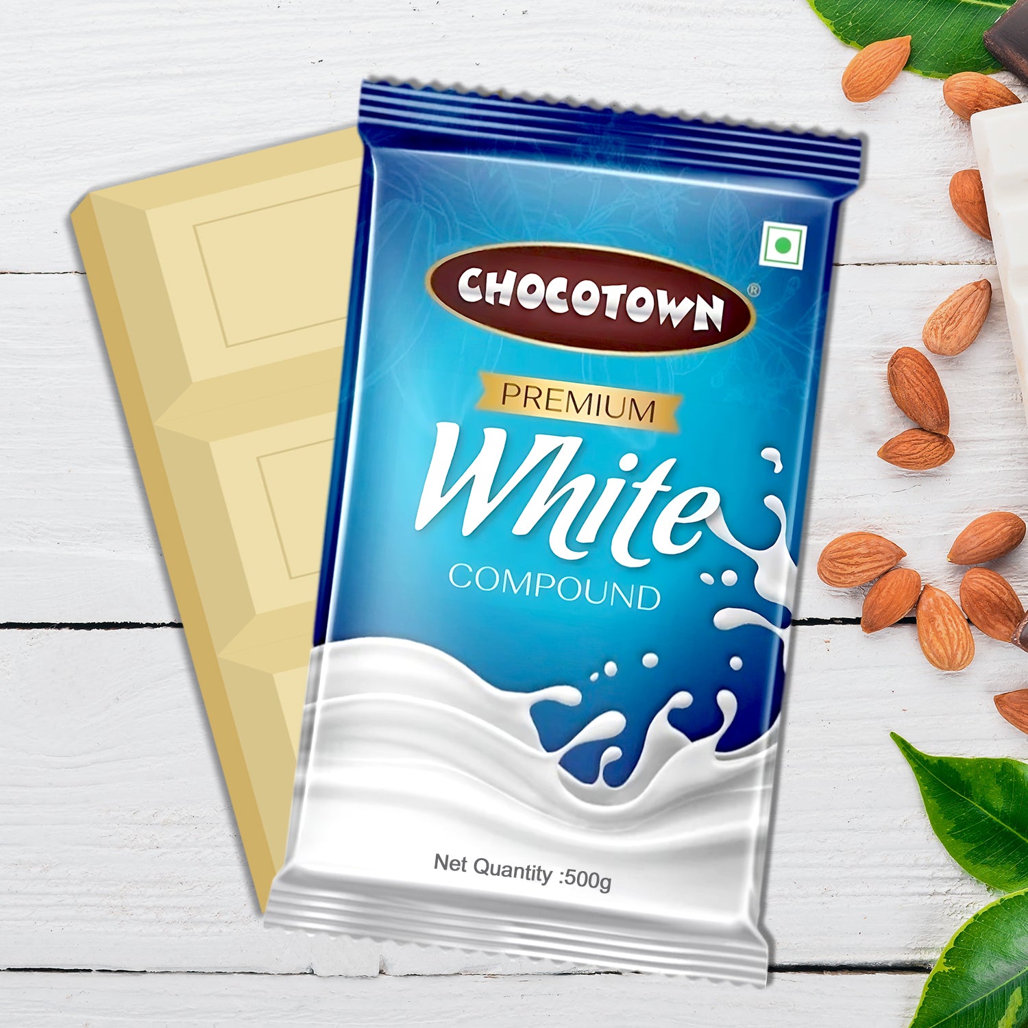 Chocotown Premium White Choco Compound Slab, 500gm - Shivani Jaswal Chocotown Premium White Choco Compound Slab, 500gm