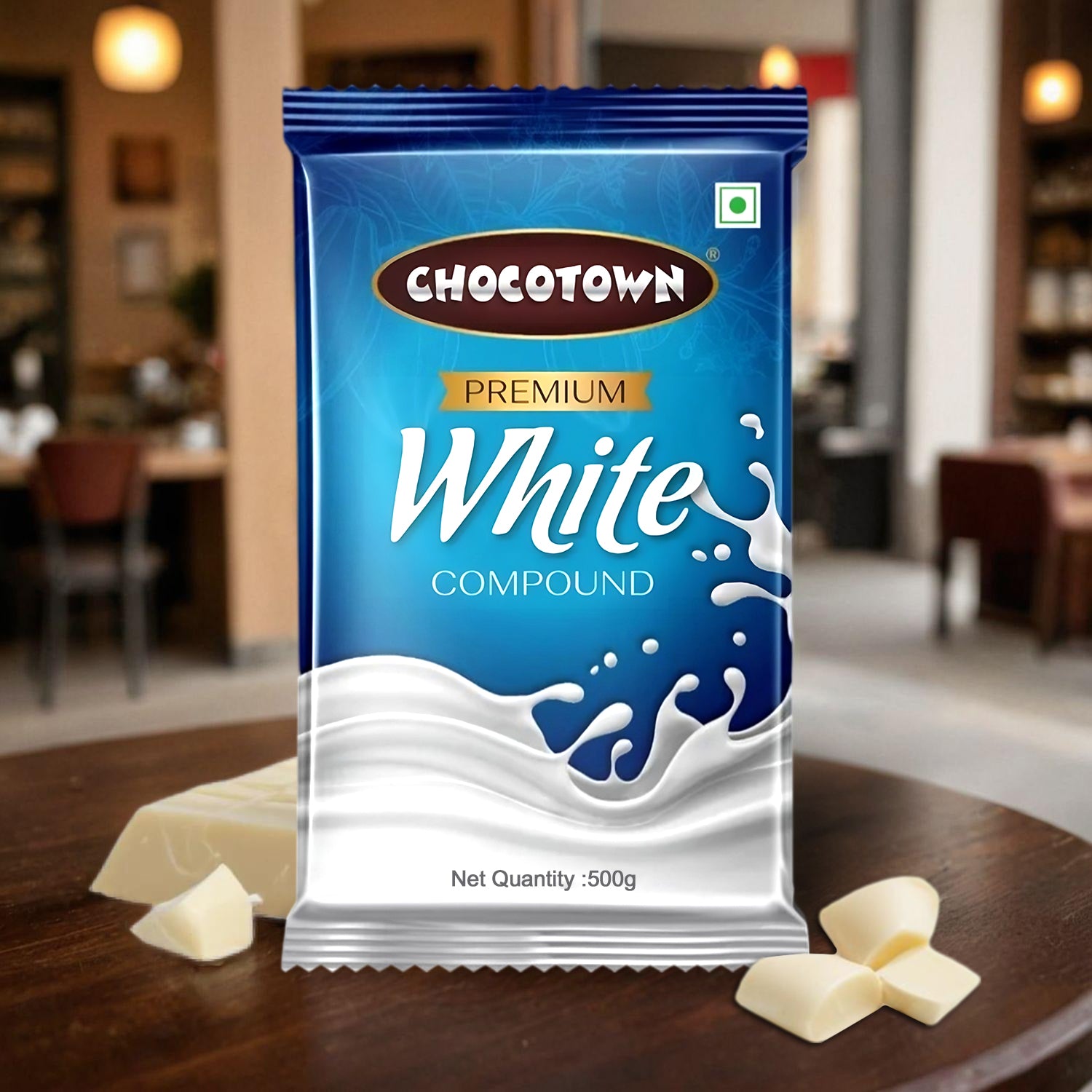 Chocotown Premium White Choco Compound Slab, 500gm - Shivani Jaswal Chocotown Premium White Choco Compound Slab, 500gm