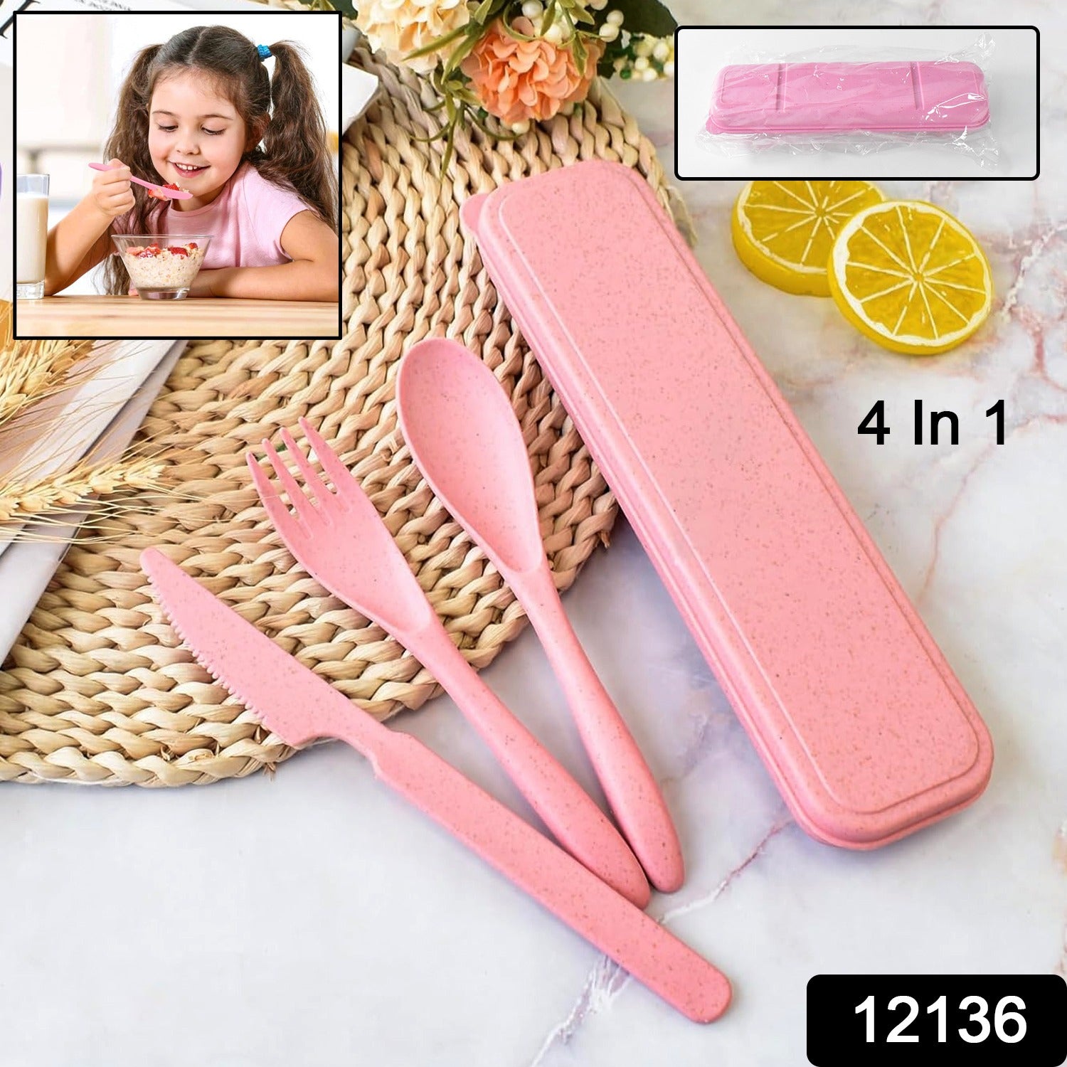 4 in 1 Travel Utensils Plastic Spoons and Forks Sets for Lunch Box (3 Pc With Case) - Shivani Jaswal 4 in 1 Travel Utensils Plastic Spoons and Forks Sets for Lunch Box (3 Pc With Case)
