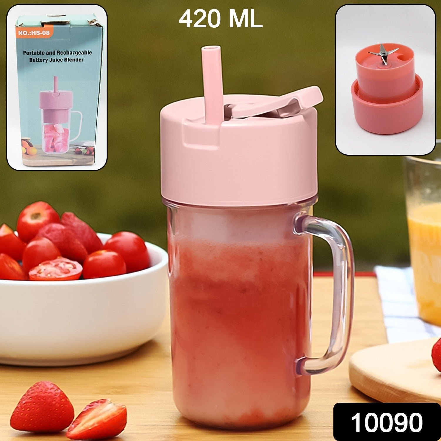 Portable Crusher Juicer With Handle & Straw, USB Rechargeable 6 Blades (420 ML) - Shivani Jaswal Portable Crusher Juicer With Handle & Straw, USB Rechargeable 6 Blades (420 ML)