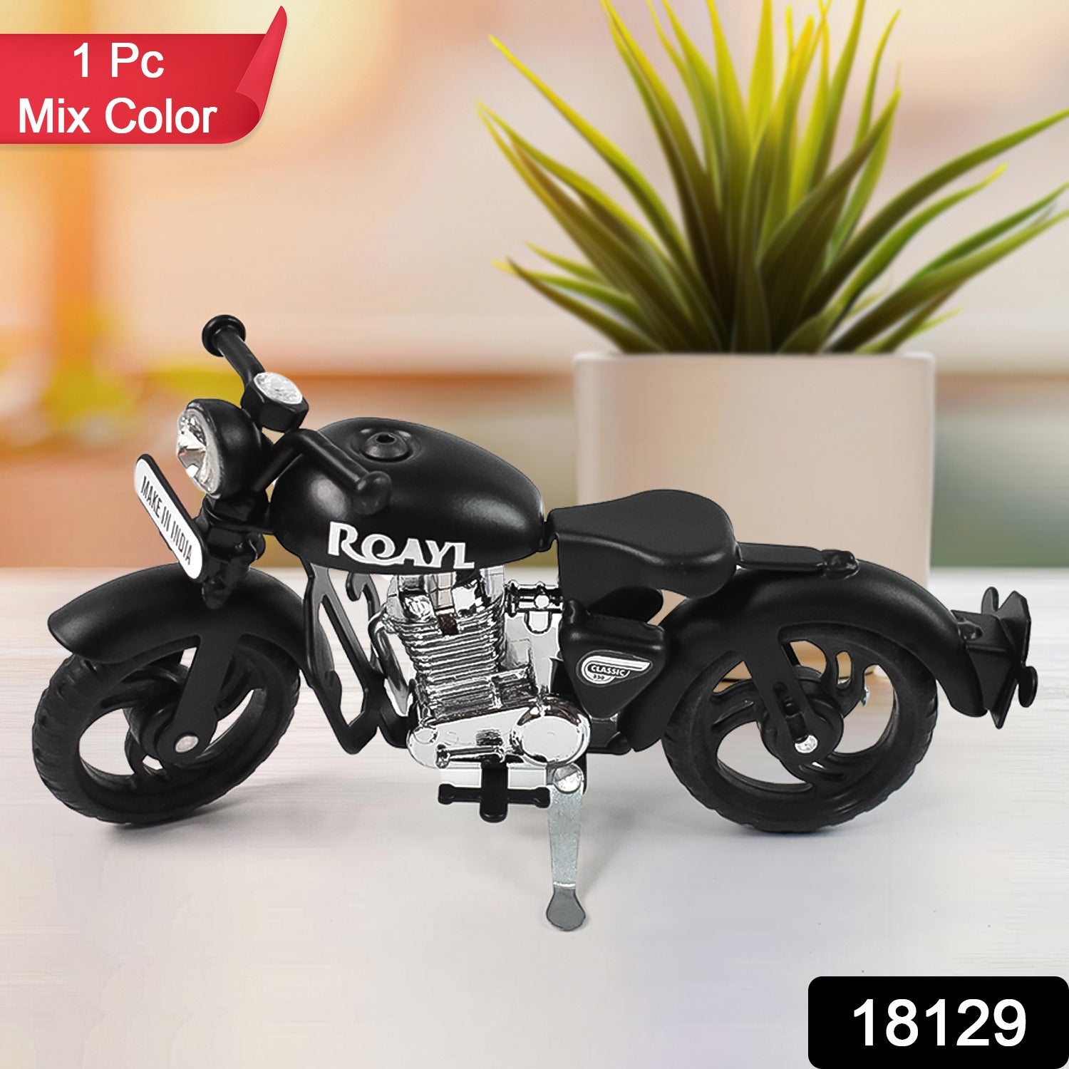 Metal Bullet Bike Toy Model for Kids with Side Stand (1 Pc / Mix Color) - Shivani Jaswal Metal Bullet Bike Toy Model for Kids with Side Stand (1 Pc / Mix Color)