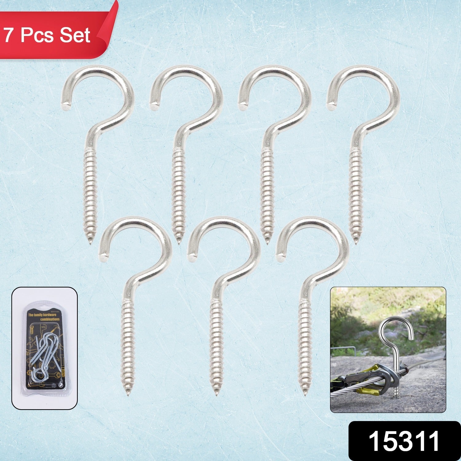 Eye Hooks Screw in Heavy Duty, Stainless Steel Eye Bolts Screw (7 Pc Set) - Shivani Jaswal Eye Hooks Screw in Heavy Duty, Stainless Steel Eye Bolts Screw (7 Pc Set)