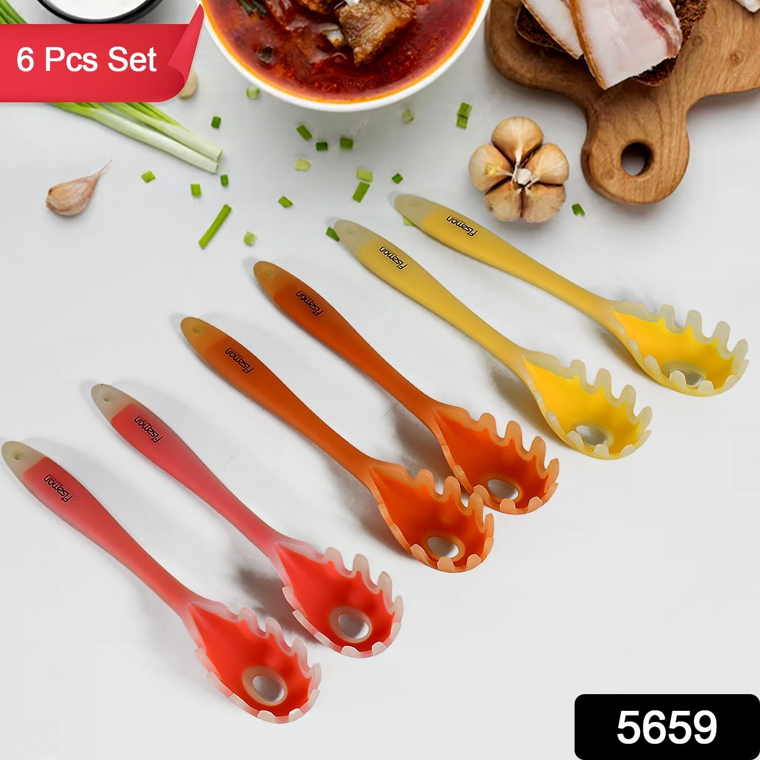 Silicone Kitchen Utensil Set - 6-Piece Heat-Resistant Non-Stick Cooking Spoons - Shivani Jaswal Silicone Kitchen Utensil Set - 6-Piece Heat-Resistant Non-Stick Cooking Spoons