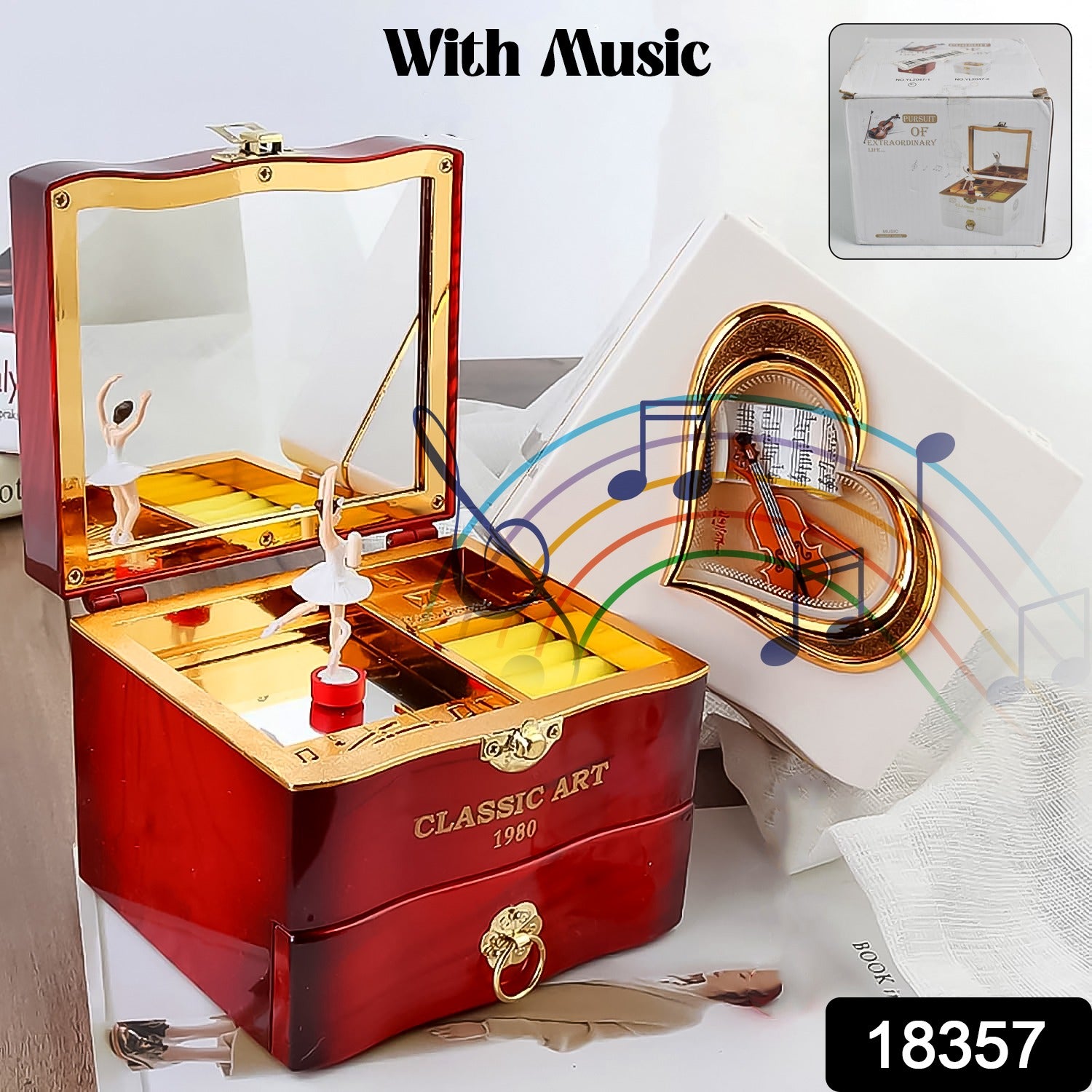 Dancer Ballerina Piano Music Box Hand Crank Music Plastic Box Gift (1 Pc) - Shivani Jaswal Dancer Ballerina Piano Music Box Hand Crank Music Plastic Box Gift (1 Pc)