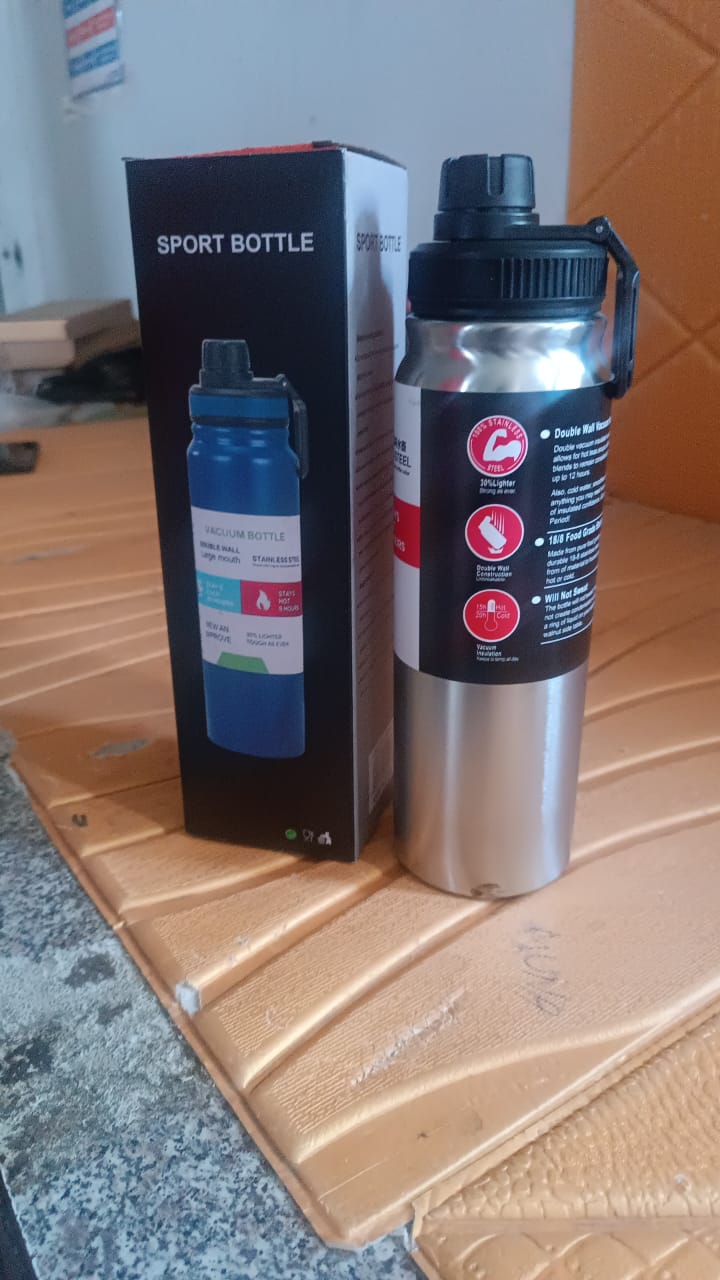 Stainless Steel Double Wall Vacuum-Insulated Drink Water Bottle (800 ML) - Shivani Jaswal Stainless Steel Double Wall Vacuum-Insulated Drink Water Bottle (800 ML)