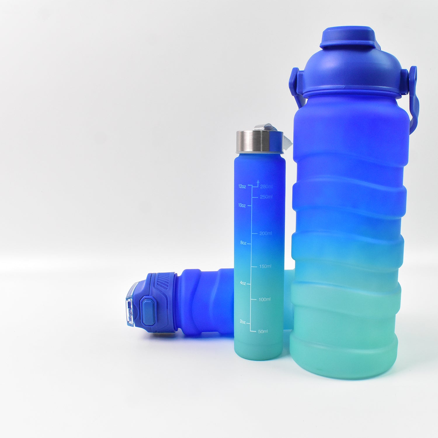 Plastic Water Bottle, 3 Different Size Bottle (3 Pc Set / With Straw & Sticker) - Shivani Jaswal Plastic Water Bottle, 3 Different Size Bottle (3 Pc Set / With Straw & Sticker)