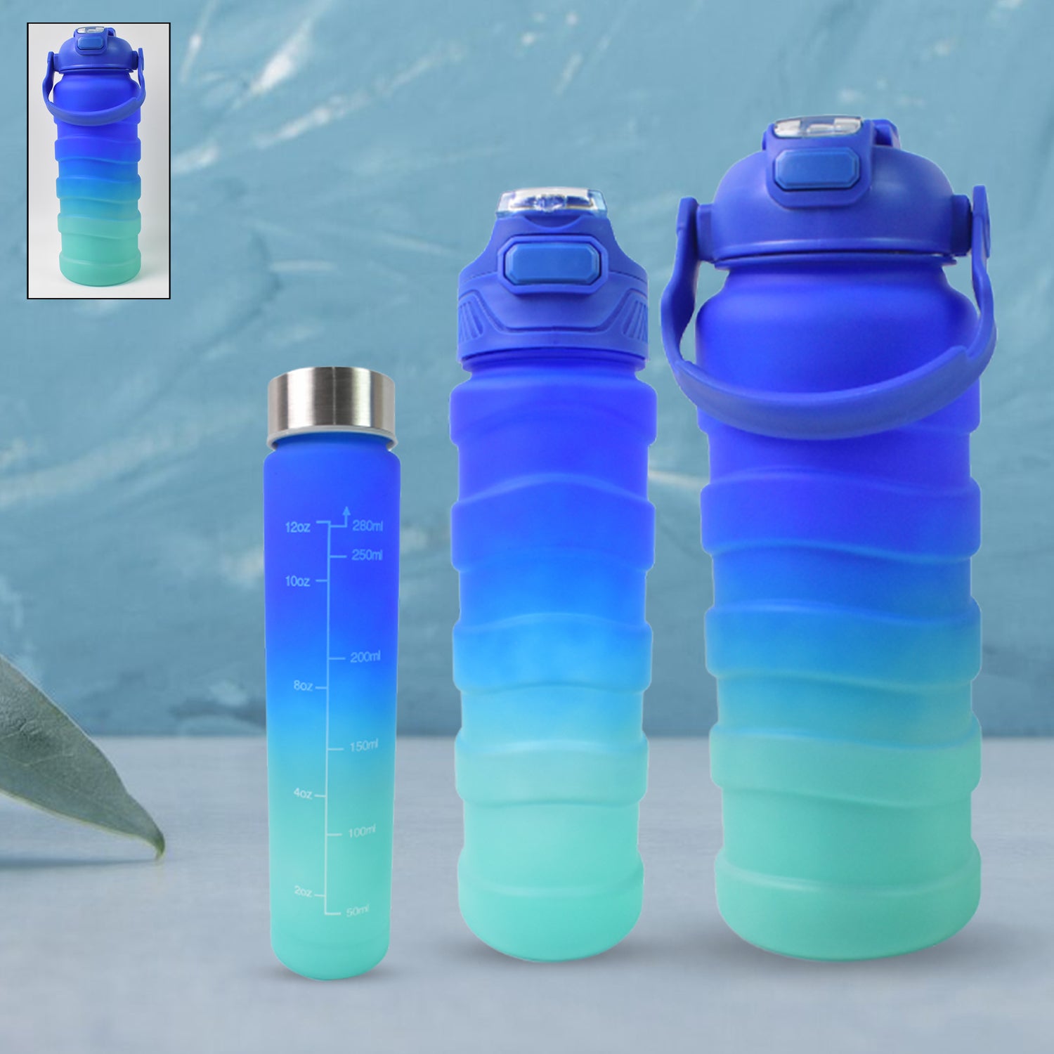 Plastic Water Bottle, 3 Different Size Bottle (3 Pc Set / With Straw & Sticker) - Shivani Jaswal Plastic Water Bottle, 3 Different Size Bottle (3 Pc Set / With Straw & Sticker)
