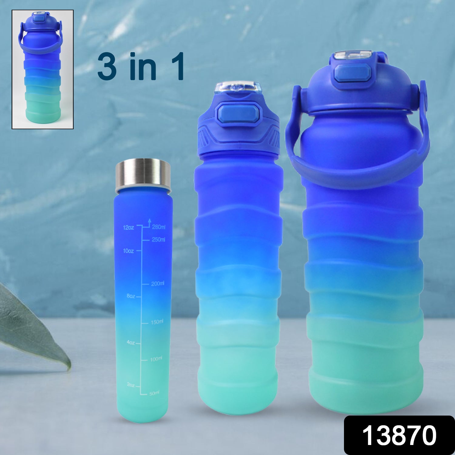 Plastic Water Bottle, 3 Different Size Bottle (3 Pc Set / With Straw & Sticker) - Shivani Jaswal Plastic Water Bottle, 3 Different Size Bottle (3 Pc Set / With Straw & Sticker)