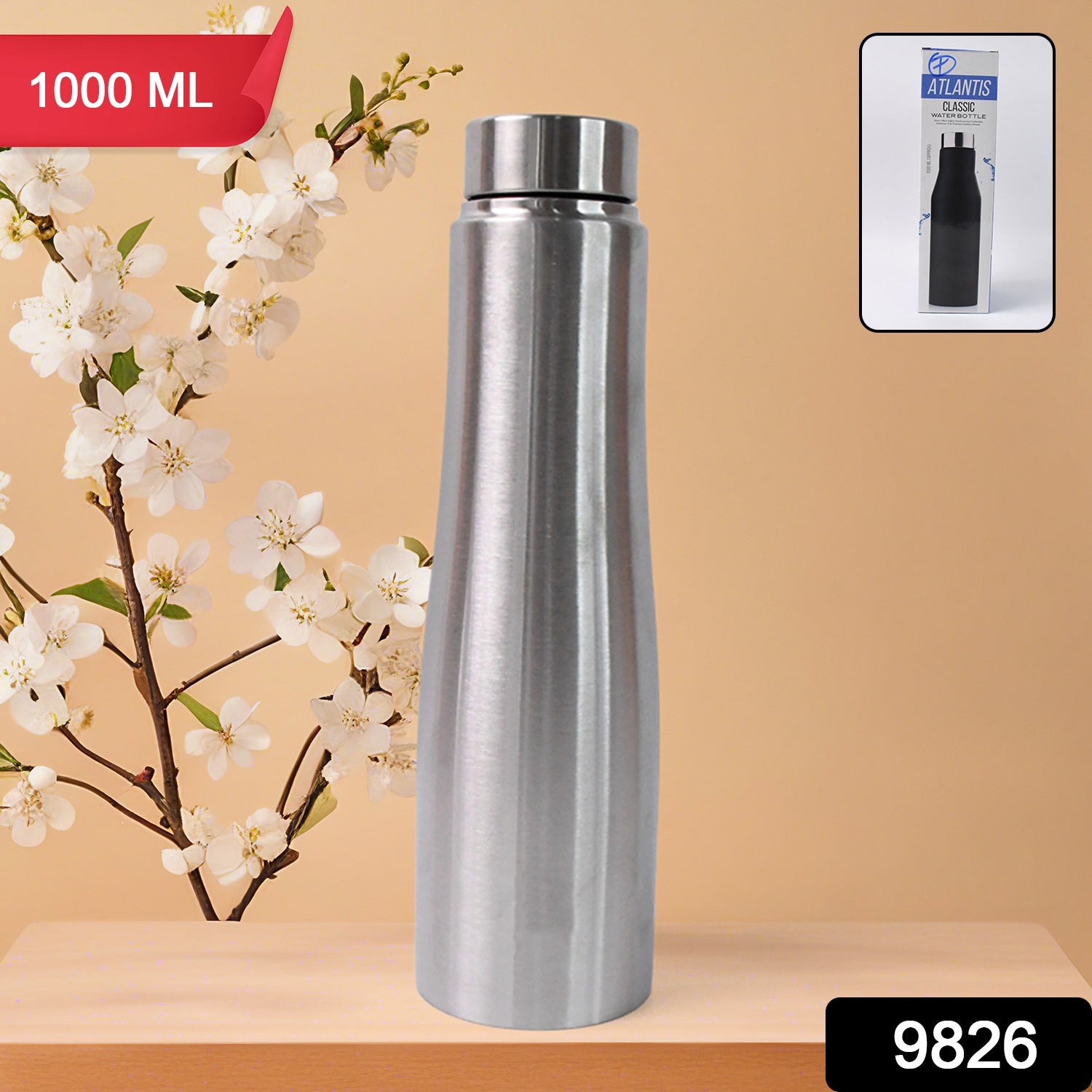 Stainless Steel Double Wall Vacuum-Insulated Drink Water Bottle (1000 ML) - Shivani Jaswal Stainless Steel Double Wall Vacuum-Insulated Drink Water Bottle (1000 ML)