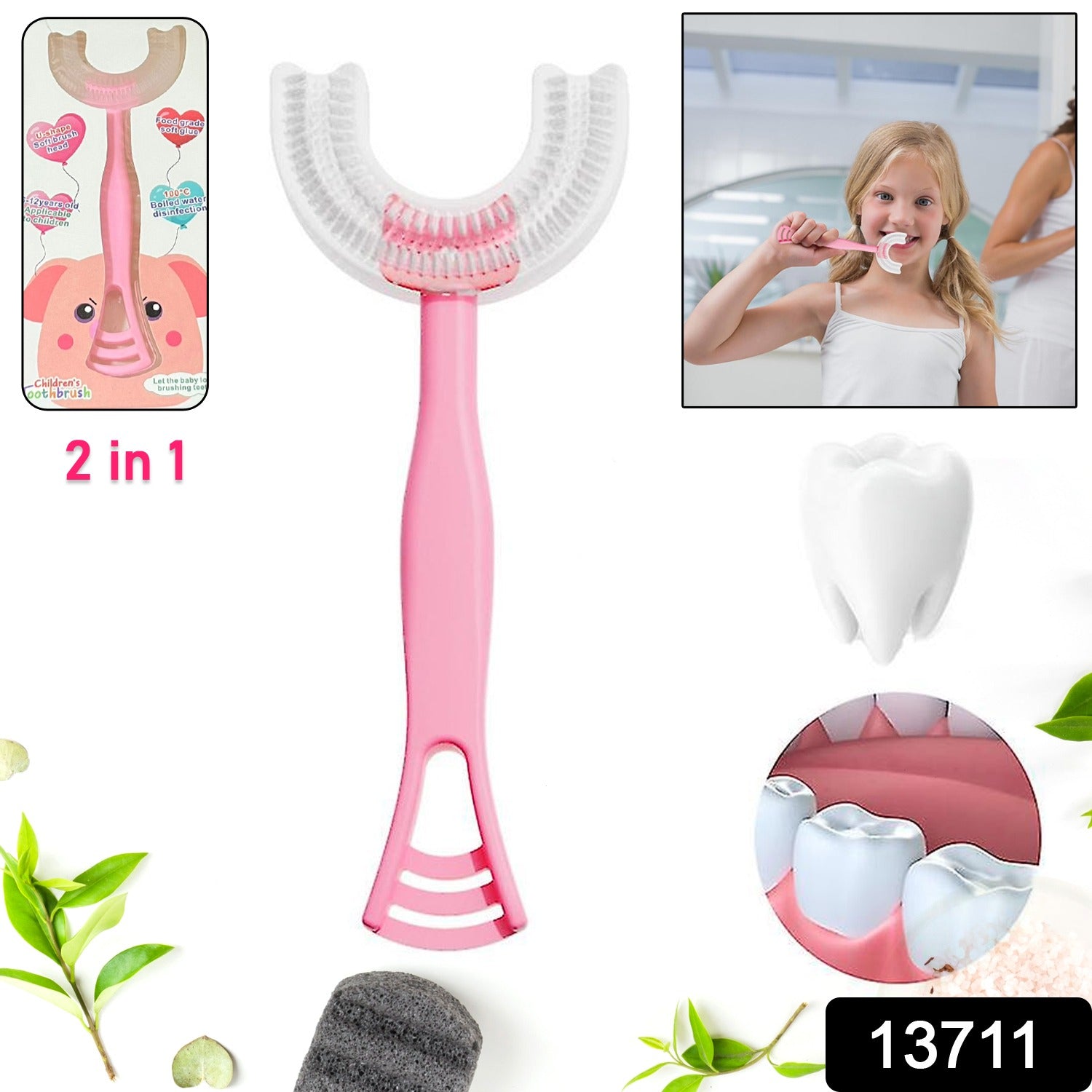 2 In1 U-Shape Silicone Manual Toothbrush & Tongue Scraper Cleaner Brush (1 Pc) - Shivani Jaswal 2 In1 U-Shape Silicone Manual Toothbrush & Tongue Scraper Cleaner Brush (1 Pc)