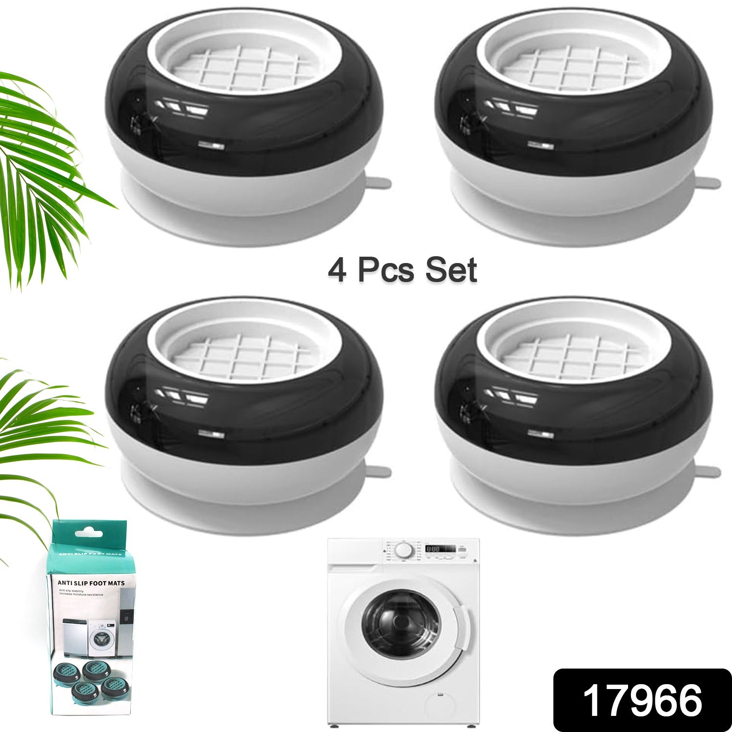 Anti Vibration Pads for Washing Machine, Washing Machine Base Foot Pads Non Slip Heighten Shock and Noise Cancelling Base Pads (4 pcs Set) - Shivani Jaswal Anti Vibration Pads for Washing Machine, Washing Machine Base Foot Pads Non Slip Heighten Shock and Noise Cancelling Base Pads (4 pcs Set)