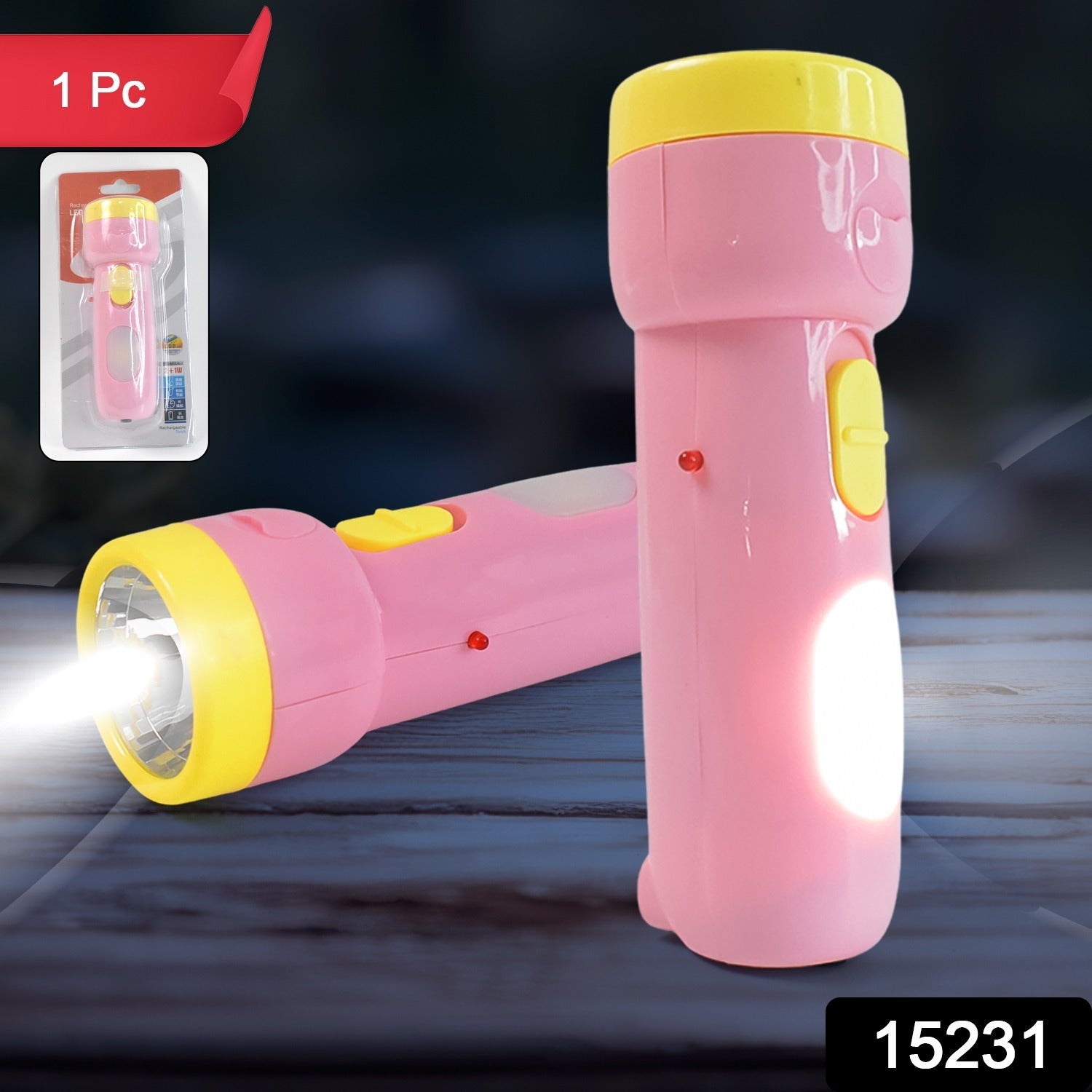 2-in-1 Rechargeable Small Handy LED Torchlight for Home, Outdoor, Tracking (1 Pc) - Shivani Jaswal 2-in-1 Rechargeable Small Handy LED Torchlight for Home, Outdoor, Tracking (1 Pc)