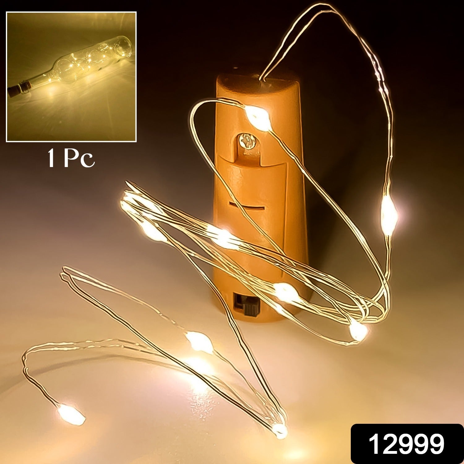 Wine Bottle Cork LED String Light – 2M Cable, Battery Operated, Warm White (1 Pc) - Shivani Jaswal Wine Bottle Cork LED String Light – 2M Cable, Battery Operated, Warm White (1 Pc)