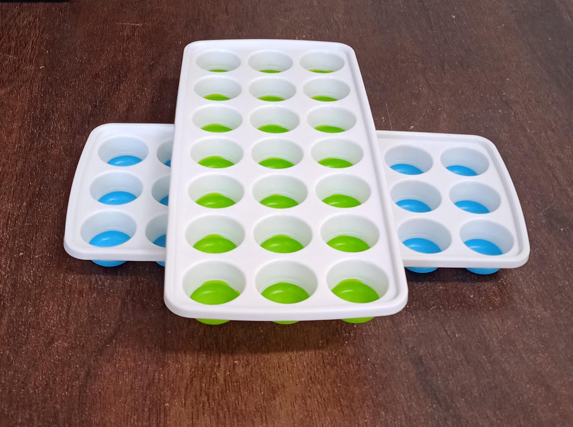 21 Cavity Up Ice Cube Trays-Easy Release, Flexible Silicone Bottom - Stackable, BPA Free, Food Grade - for Convenient Freezer Ice Making (2 Pc Set) - Shivani Jaswal 21 Cavity Up Ice Cube Trays-Easy Release, Flexible Silicone Bottom - Stackable, BPA Free, Food Grade - for Convenient Freezer Ice Making (2 Pc Set)