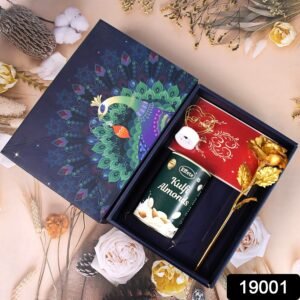 Valentineâ€™s Day Love Set - Heart Light, Chocolates & Golden Flower Gift Box